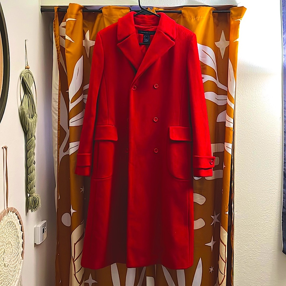 GORGEOUS NVR WORN French Connection Red Full Length Women’s Wool Dress Jacket
